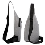 Canvas Crossbody Chest Bag For Men - Black - Top-Down View