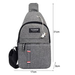 Canvas Crossbody Chest Bag For Men - Black