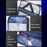 Waterproof Expandable Backpack with Usb Charging - Multi-compartment - Black - Low Angle