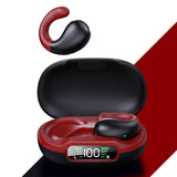 Wireless Bluetooth Earphone with Charging Case - Clip-on - Black