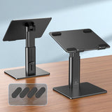 Black Portable Aluminum Laptop Support - Lifting and Raising - Side View
