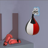 Black And White Suspended Pear-Shaped Speed Ball For Boxing - Black Red White - Rear View
