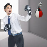 Black And White Suspended Pear-Shaped Speed Ball For Boxing - Black Red White - Close-Up Angle