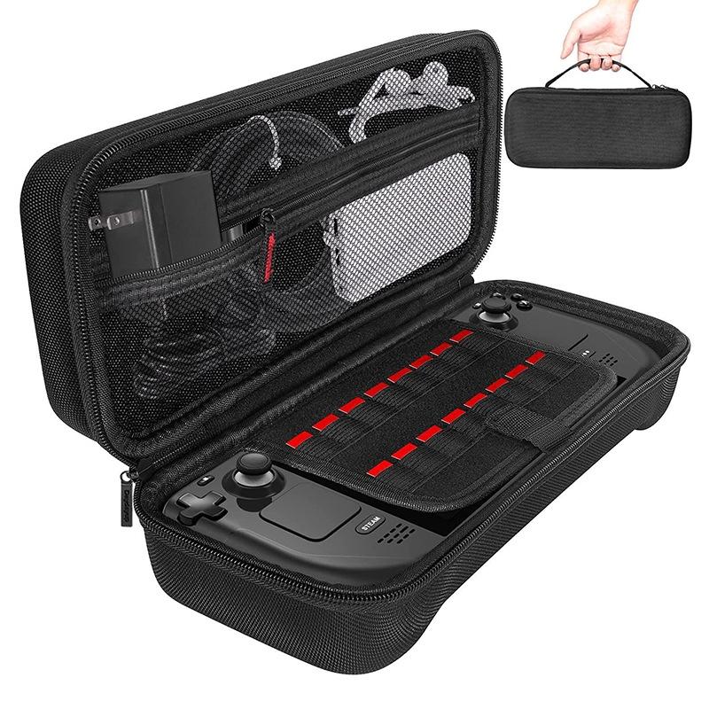 Steam Deck Handheld Console Storage Bag - Hard Eva Oxford Cloth - Black