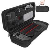 Steam Deck Handheld Console Storage Bag - Hard Eva Oxford Cloth - Black - Front View