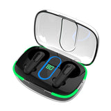 Intelligent Bluetooth Earphones with Wireless Charging - Black - Front View