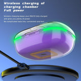 Intelligent Bluetooth Earphones with Wireless Charging - Black - 45-Degree Angle