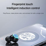 Wireless Bluetooth Earphones with Noise Reduction and Power Bank Function - Black - Rear View