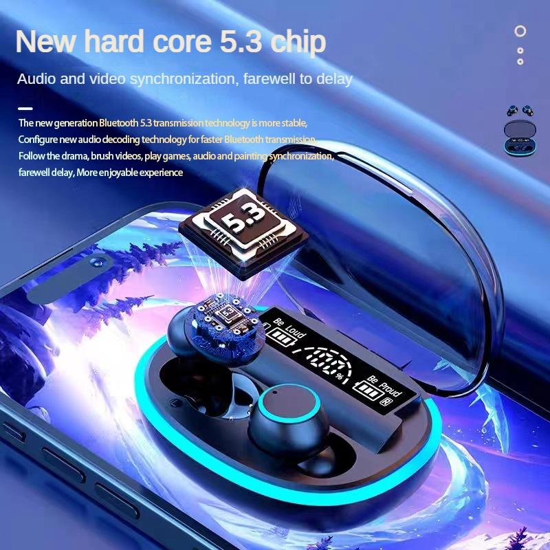Wireless Bluetooth Earphones with Noise Reduction and Power Bank Function - Black