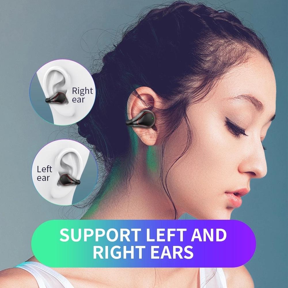 Wireless Bone Conduction Earphone with Bluetooth 5.0 - Black