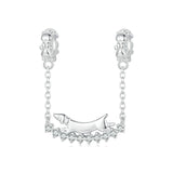 925 Sterling Silver Dachshund Beaded Bracelet - Front View