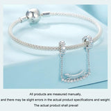 925 Sterling Silver Dachshund Beaded Bracelet - Rear View