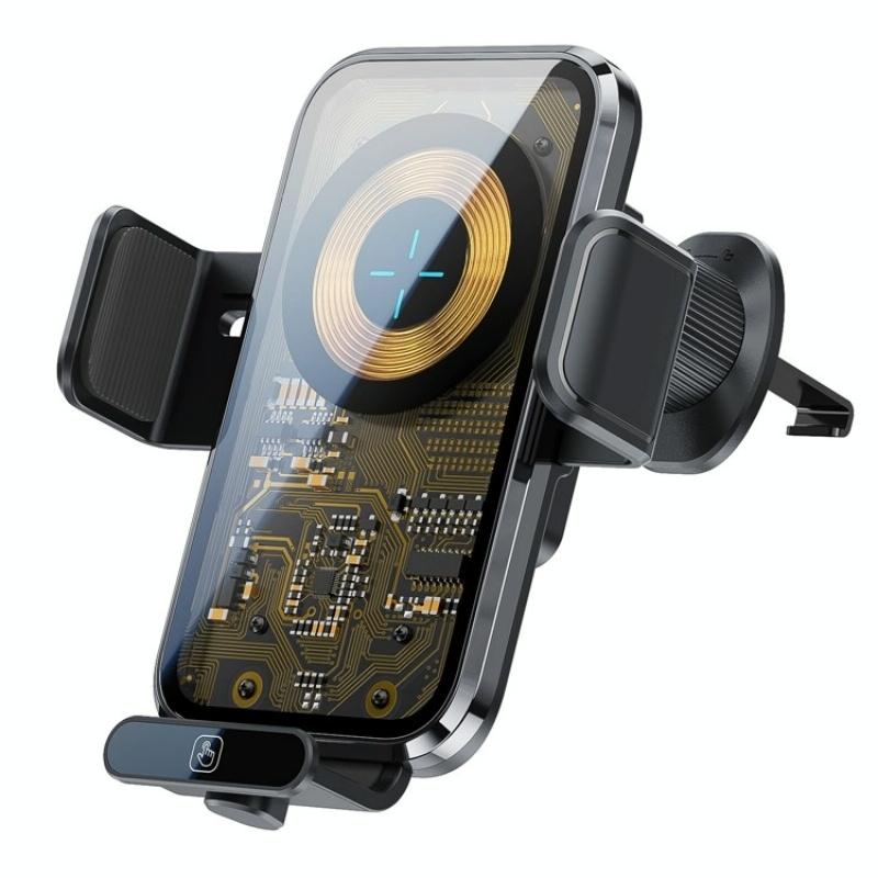 High Power Car Wireless Charger with Phone Bracket - Transparent 66w