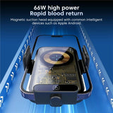 High Power Car Wireless Charger with Phone Bracket - Transparent 66w - Top-Down View