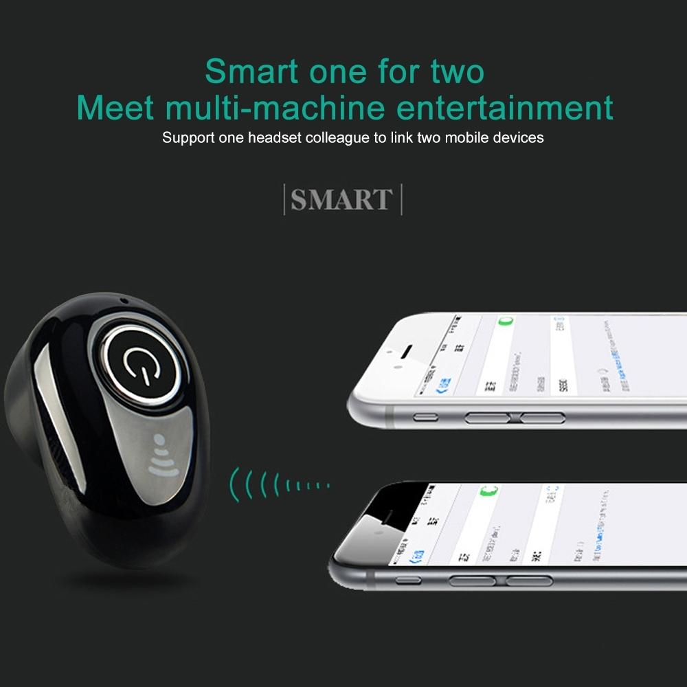 Mini Bluetooth Earphone with Mic - S650 Gen 2 - Black