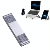 Foldable Metal Laptop Stand for Cooling and Ergonomic - Gray - Front View