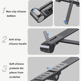Foldable Metal Laptop Stand for Cooling and Ergonomic - Gray - Extra Image