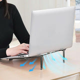 Foldable Metal Laptop Stand for Cooling and Ergonomic - Gray - Extra Image