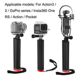 Action Camera Handle Floating Rod for Gopro Hero 11 and 360 one Rs - 45-Degree Angle