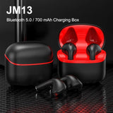Wireless Sport Earphones with Touch Control and Mic - Bluetooth 5.0 Stereo Bass - Black - Side View