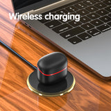 Wireless Sport Earphones with Touch Control and Mic - Bluetooth 5.0 Stereo Bass - Black - 45-Degree Angle