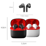Wireless Sport Earphones with Touch Control and Mic - Bluetooth 5.0 Stereo Bass - Black - Low Angle