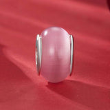 925 Sterling Silver Oxidized Love Glass Diy Beads - Side View