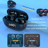 Wireless Noise-cancelling Bluetooth Earbuds with Led Display - White - Close-Up Angle