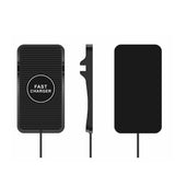 2-in-1 Non-slip Wireless Charger for C7 Car Navigation - Black - Side View