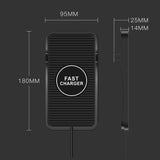 2-in-1 Non-slip Wireless Charger for C7 Car Navigation - Black - Top-Down View