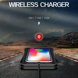 2-in-1 Non-slip Wireless Charger for C7 Car Navigation - Black - 45-Degree Angle