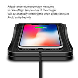 2-in-1 Non-slip Wireless Charger for C7 Car Navigation - Black - Rear View