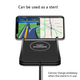 2-in-1 Non-slip Wireless Charger for C7 Car Navigation - Black - Close-Up Angle