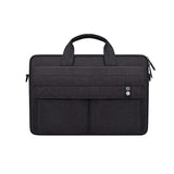 13.3 Inch Laptop Carrying Bag With Shoulder Strap - Handheld Briefcase Style - Black - Side View