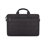13.3 Inch Laptop Carrying Bag With Shoulder Strap - Handheld Briefcase Style - Black - Close-Up Angle