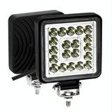 1 Pair 4 Inch Square Double Circle Angel Eye Work Light Black - Front View