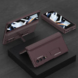 For Samsung Galaxy Z Fold4 5G Foldable Magnetic Hinge Case - Compact Design - Grey - Side View