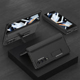 For Samsung Galaxy Z Fold4 5G Foldable Magnetic Hinge Case - Compact Design - Grey - 45-Degree Angle