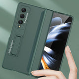 For Samsung Galaxy Z Fold4 5G Foldable Magnetic Hinged Case - Black - Rear View