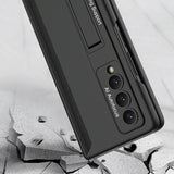 For Samsung Galaxy Z Fold4 5G Foldable Magnetic Hinged Case - Black - Close-Up Angle