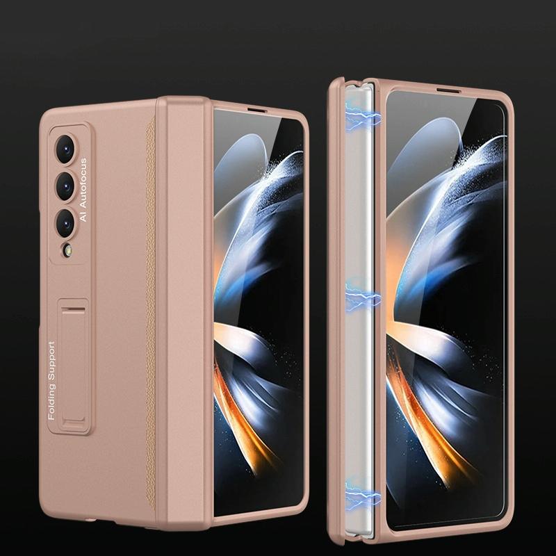 For Samsung Galaxy Z Fold4 5G Foldable Magnetic Hinged Case - Black