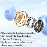 Wireless Bluetooth Earphone - Transparent Ear Clip - Ows Sports - Star Black - Rear View