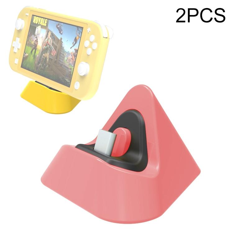 2-pack Portable Triangle Charger for Nintendo Switch / Lite - Yellow