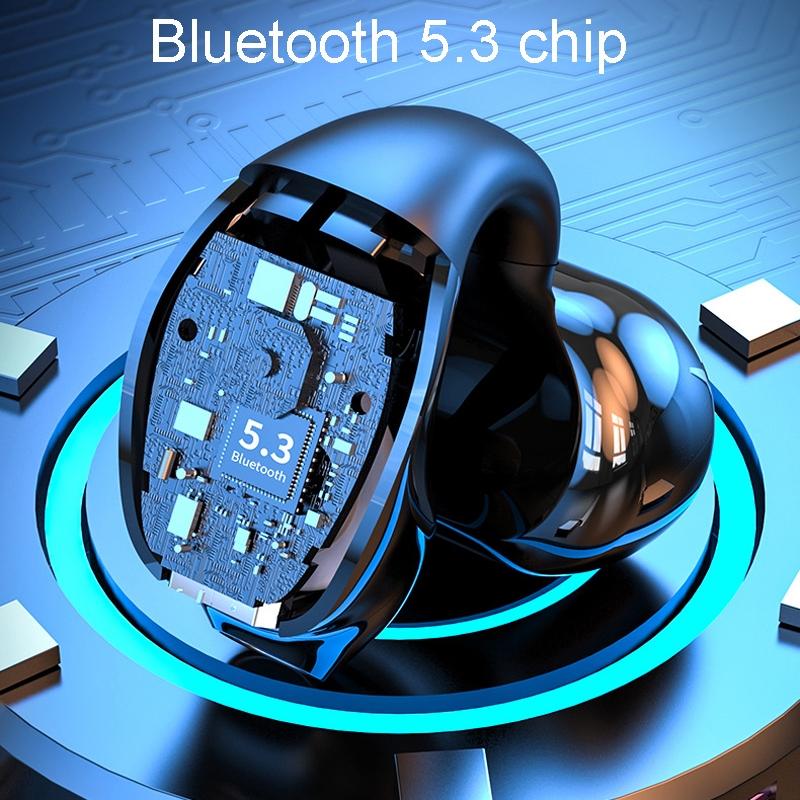 Wireless Clip-on Bluetooth Earphone for Sports and Gaming - Black