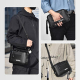 Usb Shoulder Bag For Men Portable & Stylish Outdoor Messenger Black - Top-Down View