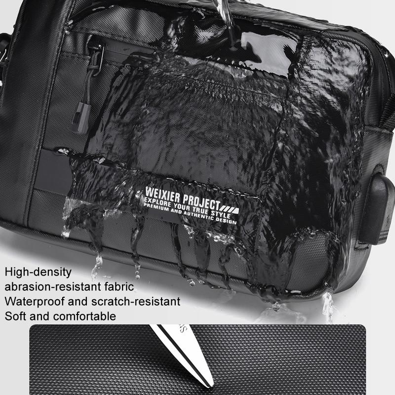 Usb Shoulder Bag For Men Portable & Stylish Outdoor Messenger Black