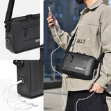 Usb Shoulder Bag For Men Portable & Stylish Outdoor Messenger Black - Extra Image