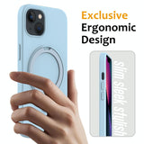 15 Iphone Magsafe Magnetic Liquid Silicone Case With Ring Holder - If Applicable - Side View