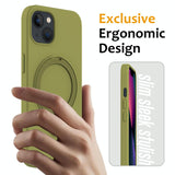 15 Iphone Magsafe Magnetic Liquid Silicone Case With Ring Holder - If Applicable - Extra Image