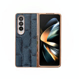 For Samsung Galaxy Z Fold4 5G Leather Mahjong Phone Case - Electroplated - Blue - Extra Image